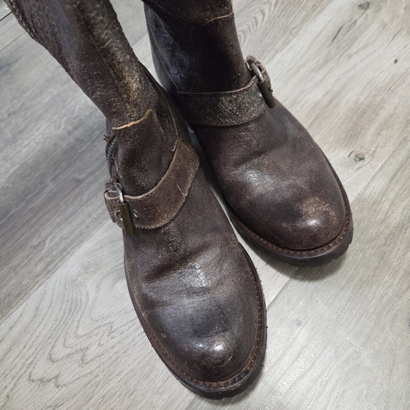 Sendra Distressed Brown Leather Engineer Boots Goodyear Welt Made in Spain - Picture 5 of 13